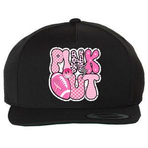 Pink Out Football Team Breast Cancer Awareness Wool Snapback Cap