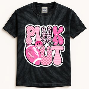 Pink Out Football Team Breast Cancer Awareness Kids Tie-Dye T-Shirt