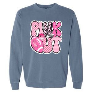 Pink Out Football Team Breast Cancer Awareness Garment-Dyed Sweatshirt