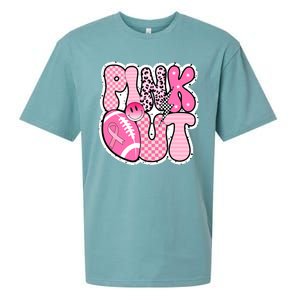 Pink Out Football Team Breast Cancer Awareness Sueded Cloud Jersey T-Shirt