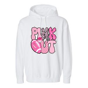 Pink Out Football Team Breast Cancer Awareness Garment-Dyed Fleece Hoodie