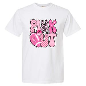 Pink Out Football Team Breast Cancer Awareness Garment-Dyed Heavyweight T-Shirt