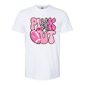 Pink Out Football Team Breast Cancer Awareness Softstyle CVC T-Shirt