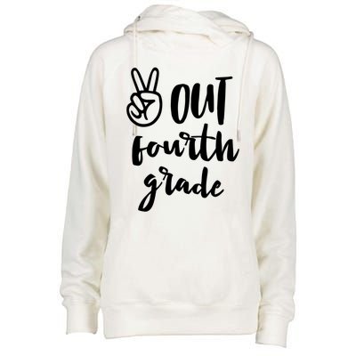 Peace Out Fourth Grade Last Day Of School 4Th Grad Meaningful Gift Womens Funnel Neck Pullover Hood