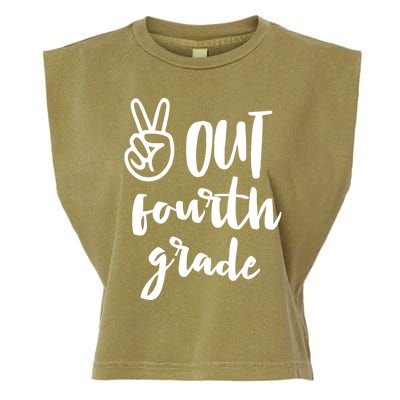 Peace Out Fourth Grade Last Day Of School 4Th Grad Meaningful Gift Garment-Dyed Women's Muscle Tee