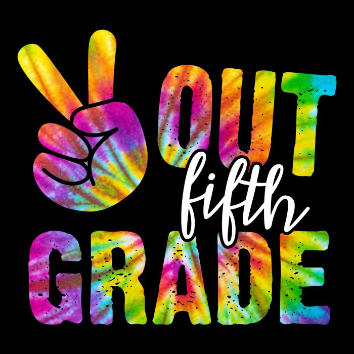 Peace Out Fifth Grade Colorful Hoodie