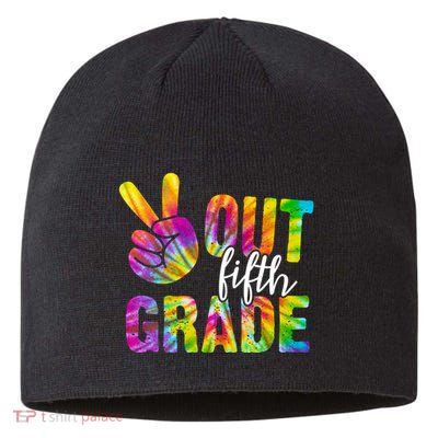 Peace Out Fifth Grade Colorful Sustainable Beanie