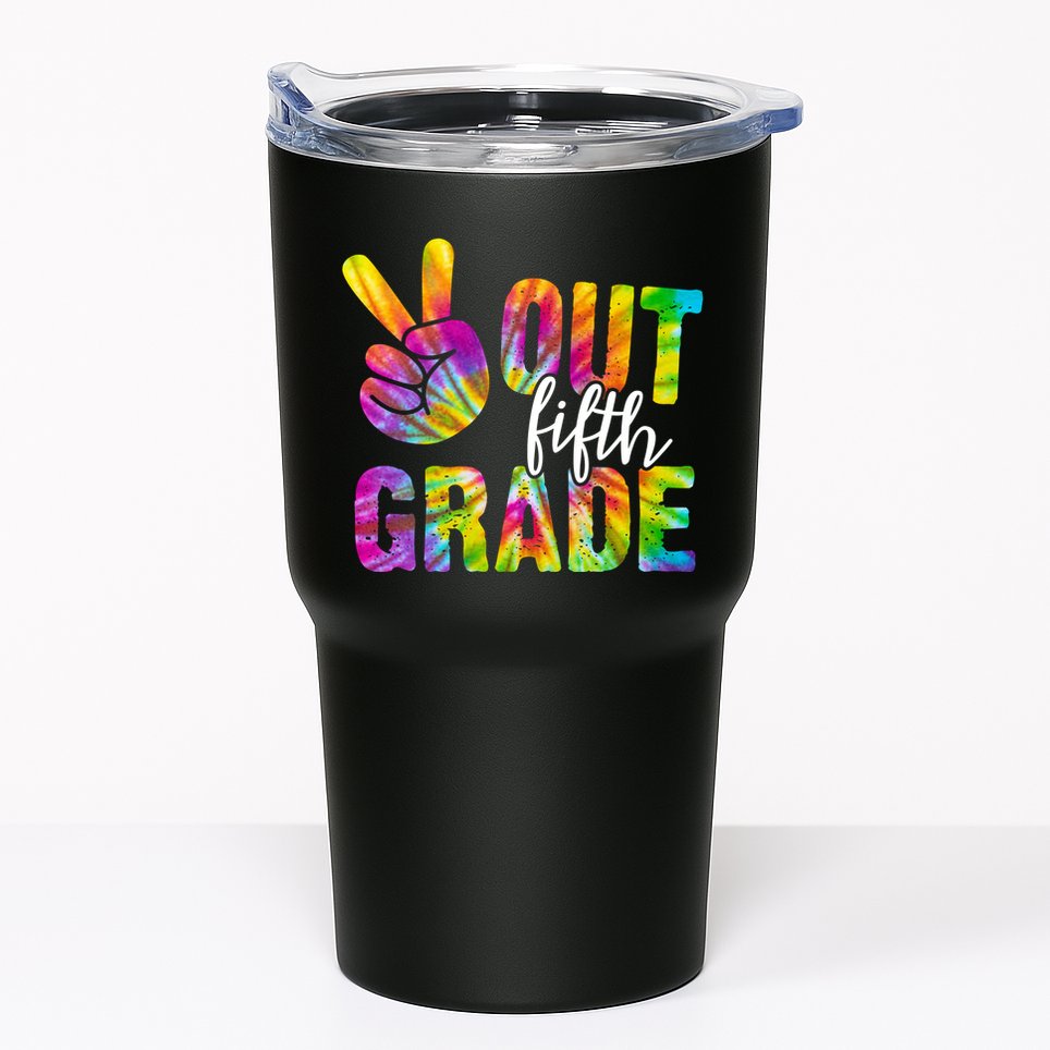 Peace Out Fifth Grade Colorful Tumbler