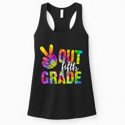 Peace Out Fifth Grade Colorful Womens Tank Top