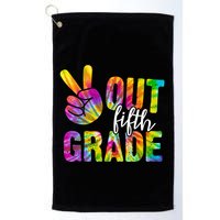 Peace Out Fifth Grade Colorful Golf Towel