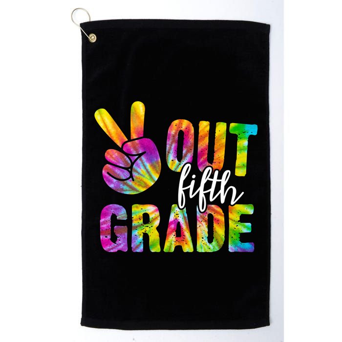 Peace Out Fifth Grade Colorful Golf Towel