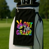 Peace Out Fifth Grade Colorful Golf Towel