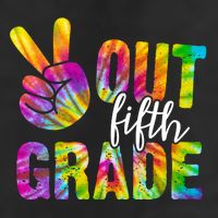 Peace Out Fifth Grade Colorful Golf Towel