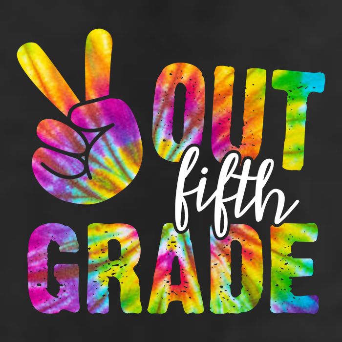 Peace Out Fifth Grade Colorful Golf Towel