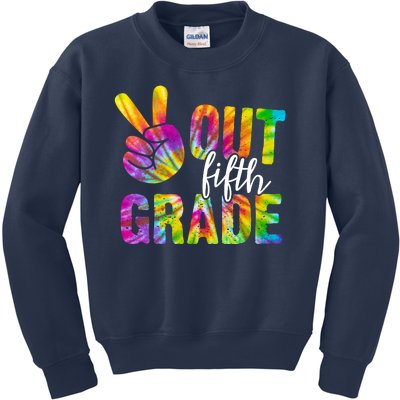 Peace Out Fifth Grade Colorful Kids Sweatshirt