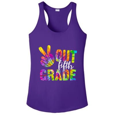 Peace Out Fifth Grade Colorful Ladies PosiCharge Competitor Racerback Tank