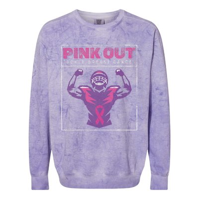 Pin.K Out Football Team Tackle Breast Cancer Awareness Month Colorblast Crewneck Sweatshirt