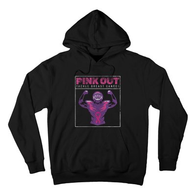 Pin.K Out Football Team Tackle Breast Cancer Awareness Month Hoodie