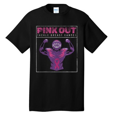 Pin.K Out Football Team Tackle Breast Cancer Awareness Month Tall T-Shirt