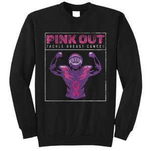 Pin.K Out Football Team Tackle Breast Cancer Awareness Month Tall Sweatshirt