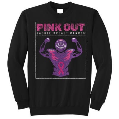 Pin.K Out Football Team Tackle Breast Cancer Awareness Month Tall Sweatshirt