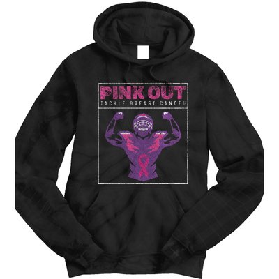 Pin.K Out Football Team Tackle Breast Cancer Awareness Month Tie Dye Hoodie