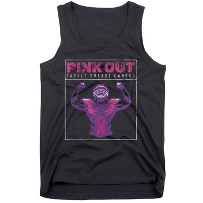 Pin.K Out Football Team Tackle Breast Cancer Awareness Month Tank Top