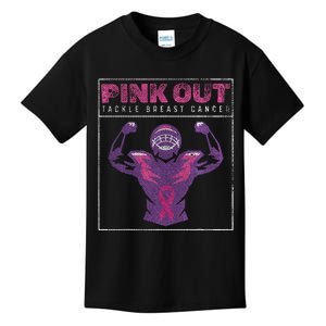 Pin.K Out Football Team Tackle Breast Cancer Awareness Month Kids T-Shirt