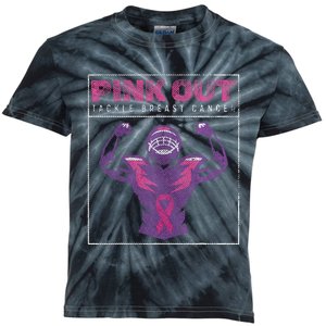 Pin.K Out Football Team Tackle Breast Cancer Awareness Month Kids Tie-Dye T-Shirt