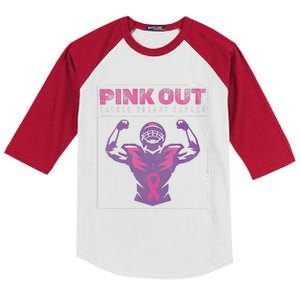 Pin.K Out Football Team Tackle Breast Cancer Awareness Month Kids Colorblock Raglan Jersey