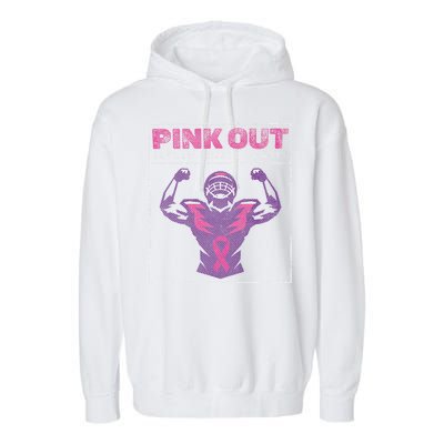 Pin.K Out Football Team Tackle Breast Cancer Awareness Month Garment-Dyed Fleece Hoodie