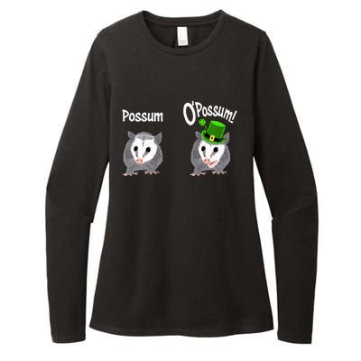 Possum O’Possum Funny Opossum St Patrick’s Day Irish Pun Womens CVC Long Sleeve Shirt