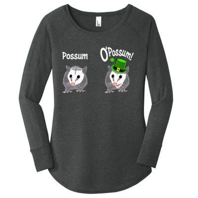 Possum O’Possum Funny Opossum St Patrick’s Day Irish Pun Women's Perfect Tri Tunic Long Sleeve Shirt