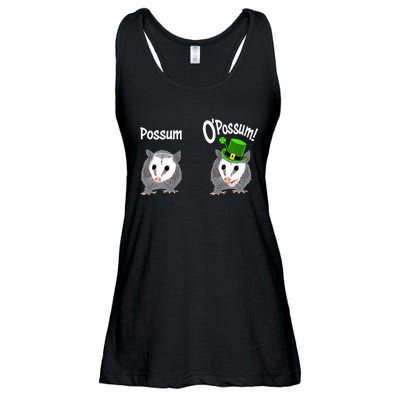 Possum O’Possum Funny Opossum St Patrick’s Day Irish Pun Ladies Essential Flowy Tank