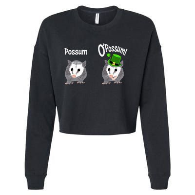 Possum O’Possum Funny Opossum St Patrick’s Day Irish Pun Cropped Pullover Crew