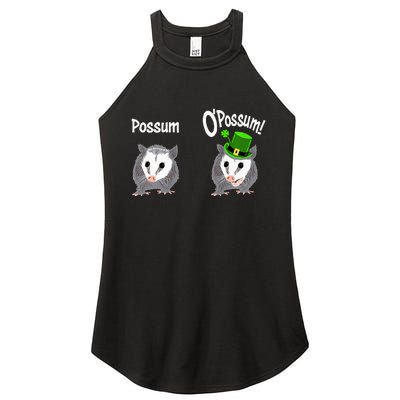 Possum O’Possum Funny Opossum St Patrick’s Day Irish Pun Women's Perfect Tri Rocker Tank