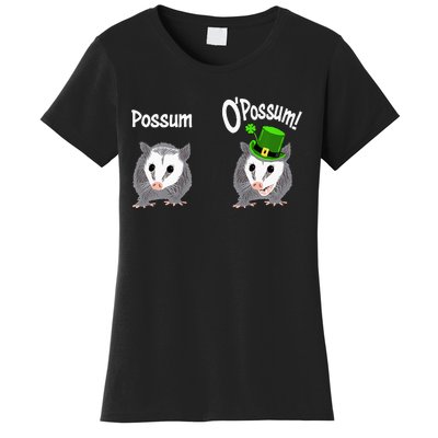 Possum O’Possum Funny Opossum St Patrick’s Day Irish Pun Women's T-Shirt