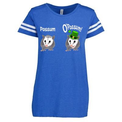 Possum O’Possum Funny Opossum St Patrick’s Day Irish Pun Enza Ladies Jersey Football T-Shirt