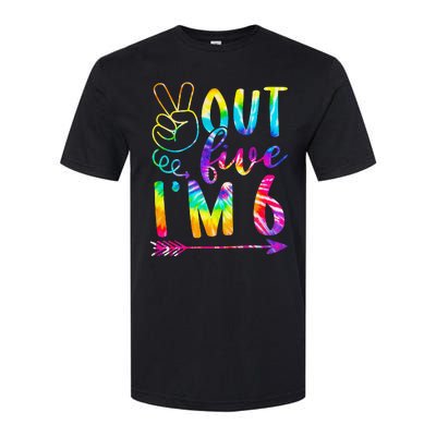 Peace Out Five I'm 6 Tie Dye 6th Happy Birthday Softstyle® CVC T-Shirt