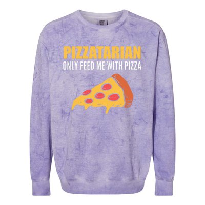 Pizzatarian Only Feed Me With Pizza Pizza Chef Colorblast Crewneck Sweatshirt