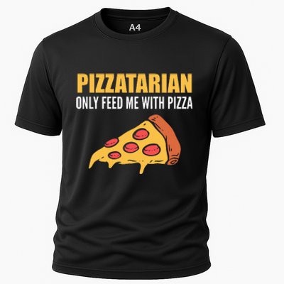 Pizzatarian Only Feed Me With Pizza Pizza Chef Cooling Performance Crew T-Shirt