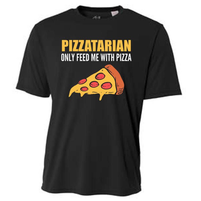 Pizzatarian Only Feed Me With Pizza Pizza Chef Cooling Performance Crew T-Shirt