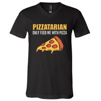 Pizzatarian Only Feed Me With Pizza Pizza Chef V-Neck T-Shirt