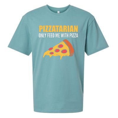 Pizzatarian Only Feed Me With Pizza Pizza Chef Sueded Cloud Jersey T-Shirt