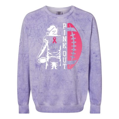 Pink Out Football Team Fight Breast Cancer Awareness Colorblast Crewneck Sweatshirt