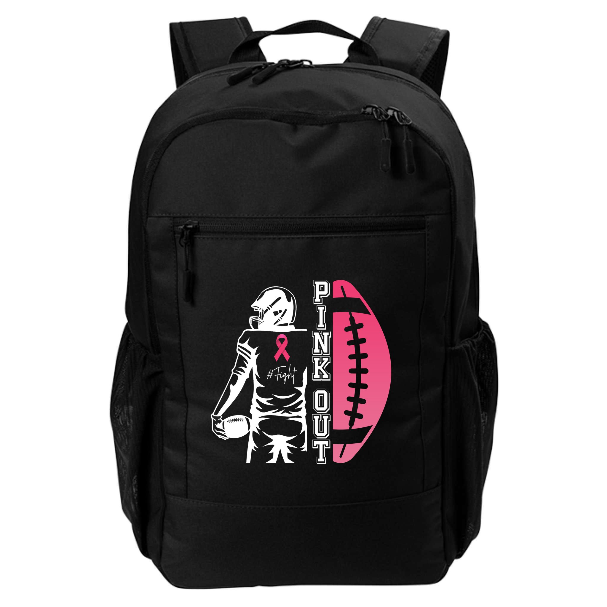 Pink Out Football Team Fight Breast Cancer Awareness Backpack
