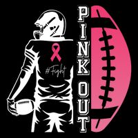 Pink Out Football Team Fight Breast Cancer Awareness 16 in Basic Backpack