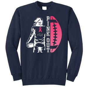 Pink Out Football Team Fight Breast Cancer Awareness Tall Sweatshirt