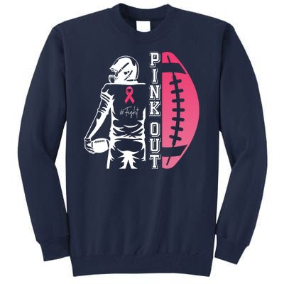 Pink Out Football Team Fight Breast Cancer Awareness Tall Sweatshirt