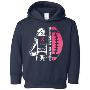 Pink Out Football Team Fight Breast Cancer Awareness Toddler Hoodie